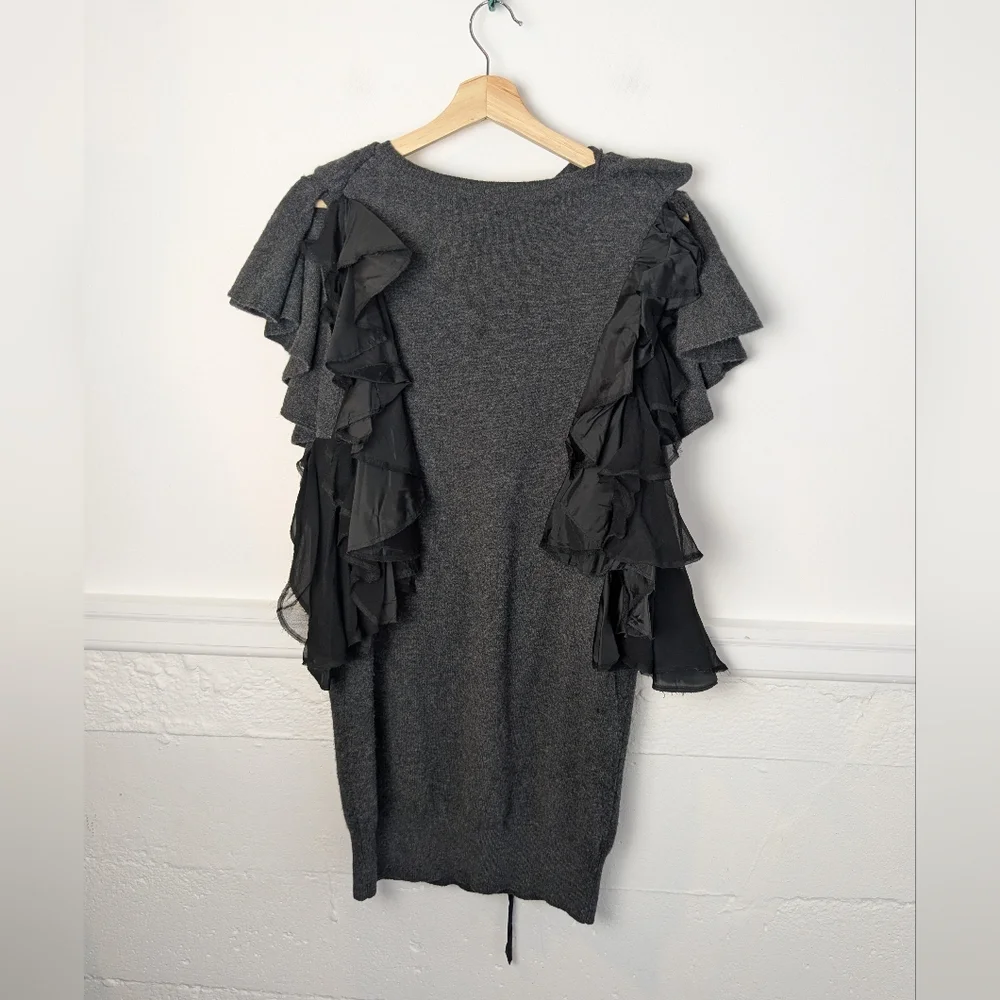 Sacai • Wool Ruffle Bow Sweater Dress - Picture 7 of 16
